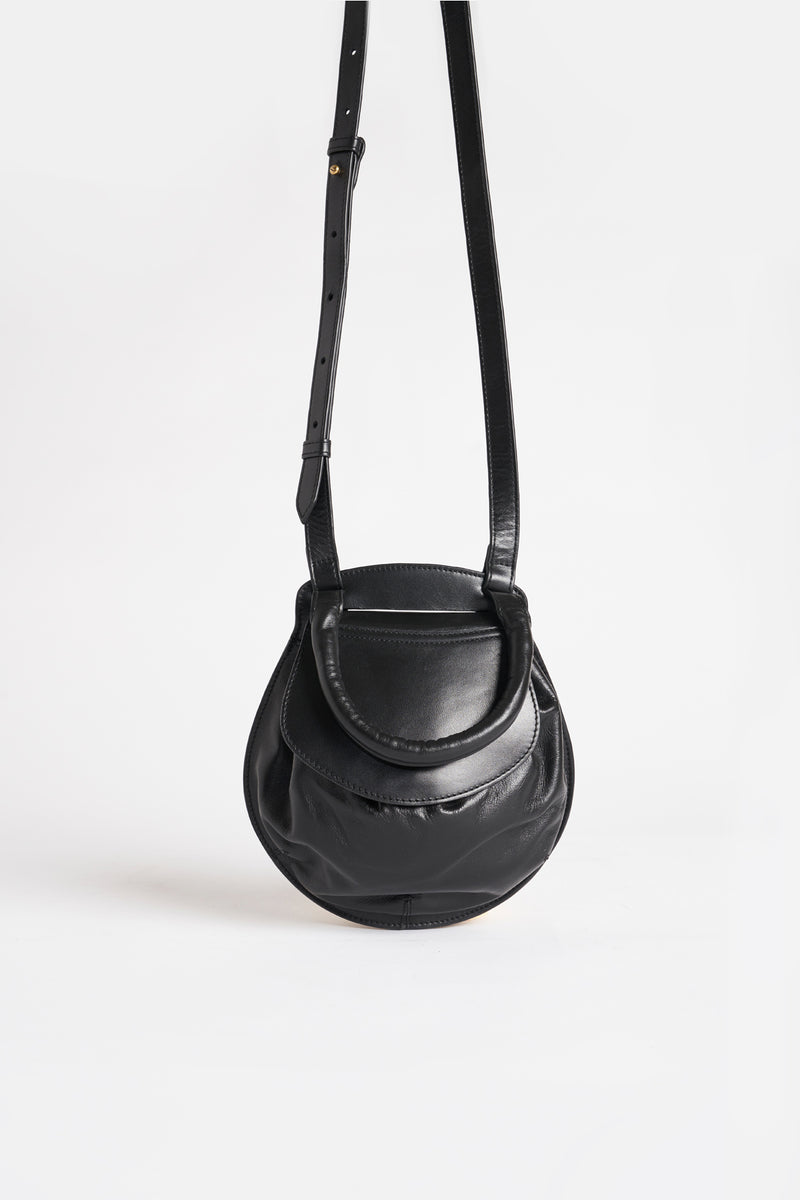 Leather Shell Bag - Black