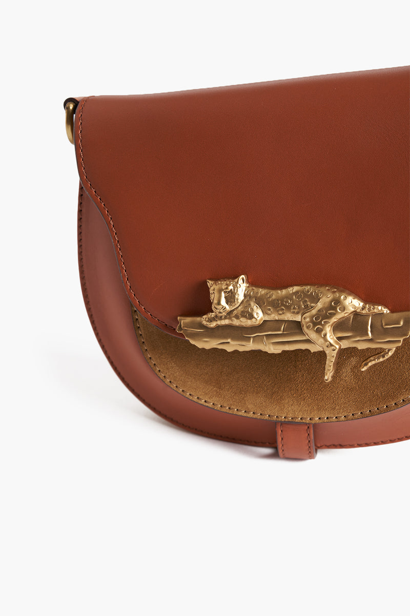 Suede and Leather Besace Bag - Vegetal