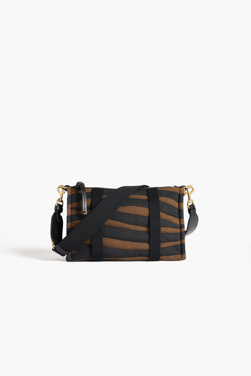 Quilted Cross Body Bag - Tiger - Khaki