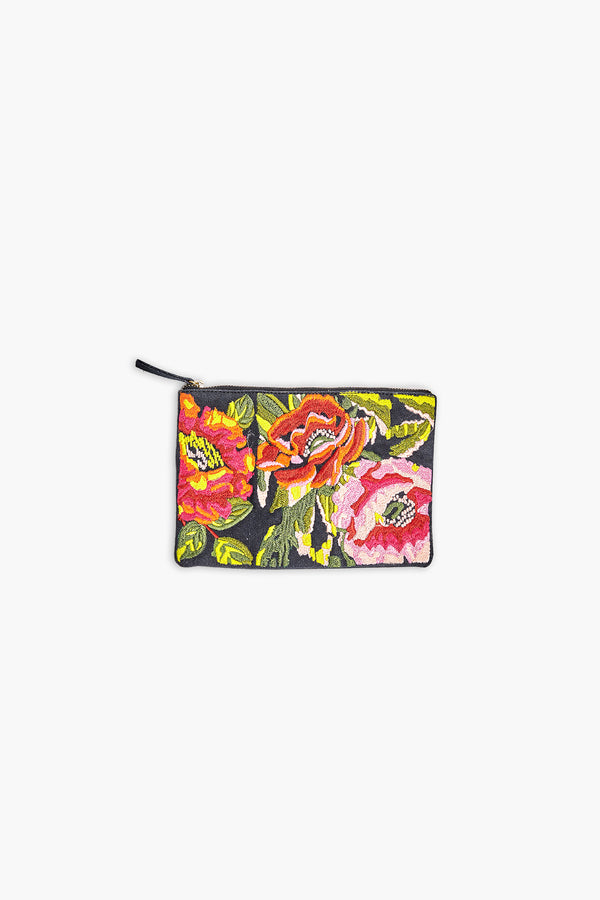 Embroidered Pouch - Anouchka - Black