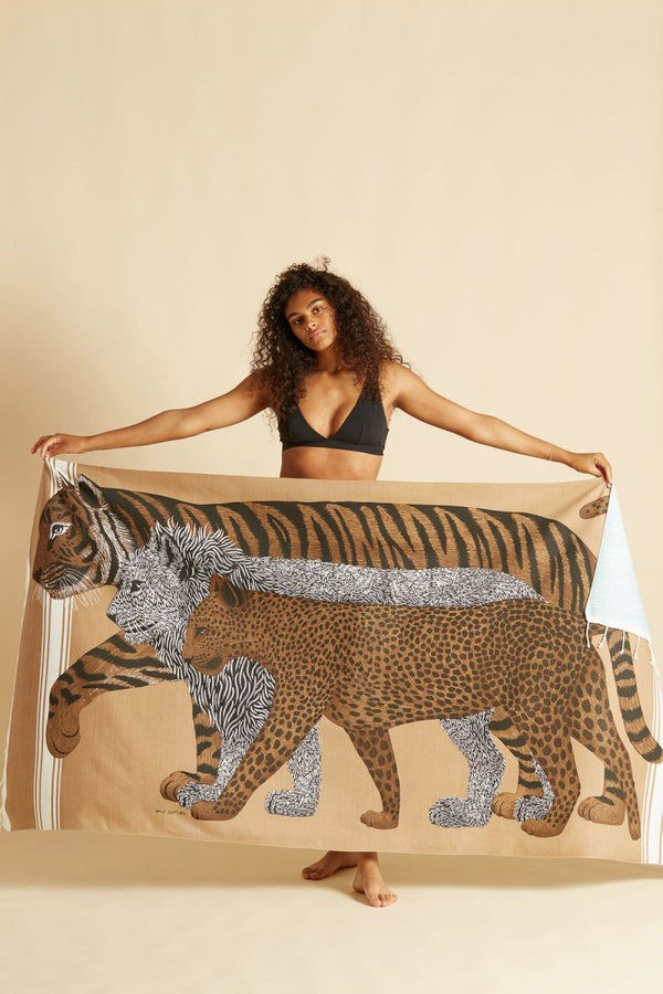 Cotton Fouta - Cheetah - Natural - Inoui Editions Europe