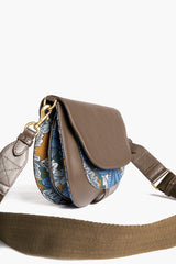 Leather and Silk Besace Bag - Archimède - Khaki - Inoui Editions Europe