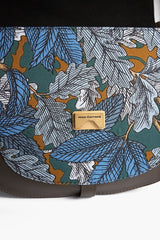 Leather and Silk Besace Bag - Archimède - Khaki - Inoui Editions Europe
