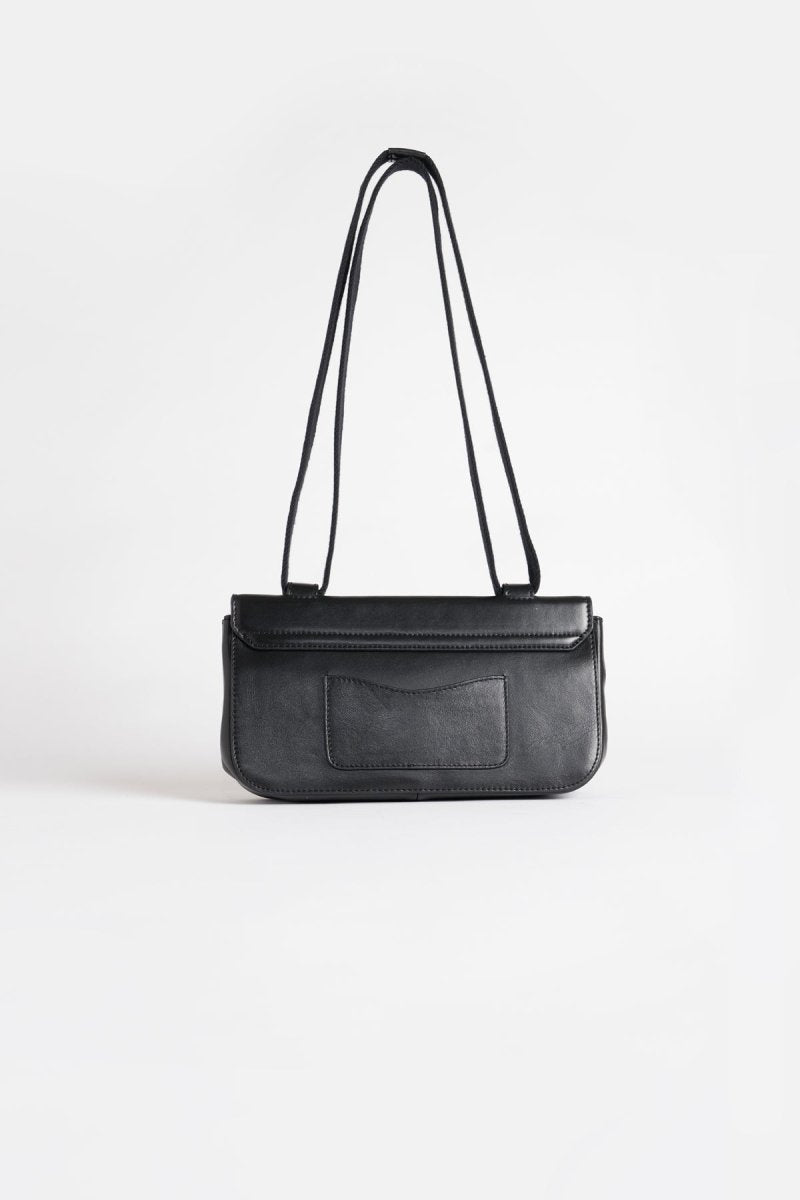 Leather Baguette Bag - Nico - Black - Inoui Editions Europe