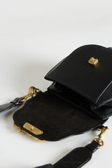 Leather Besace Bag - Leo - Black - Inoui Editions Europe