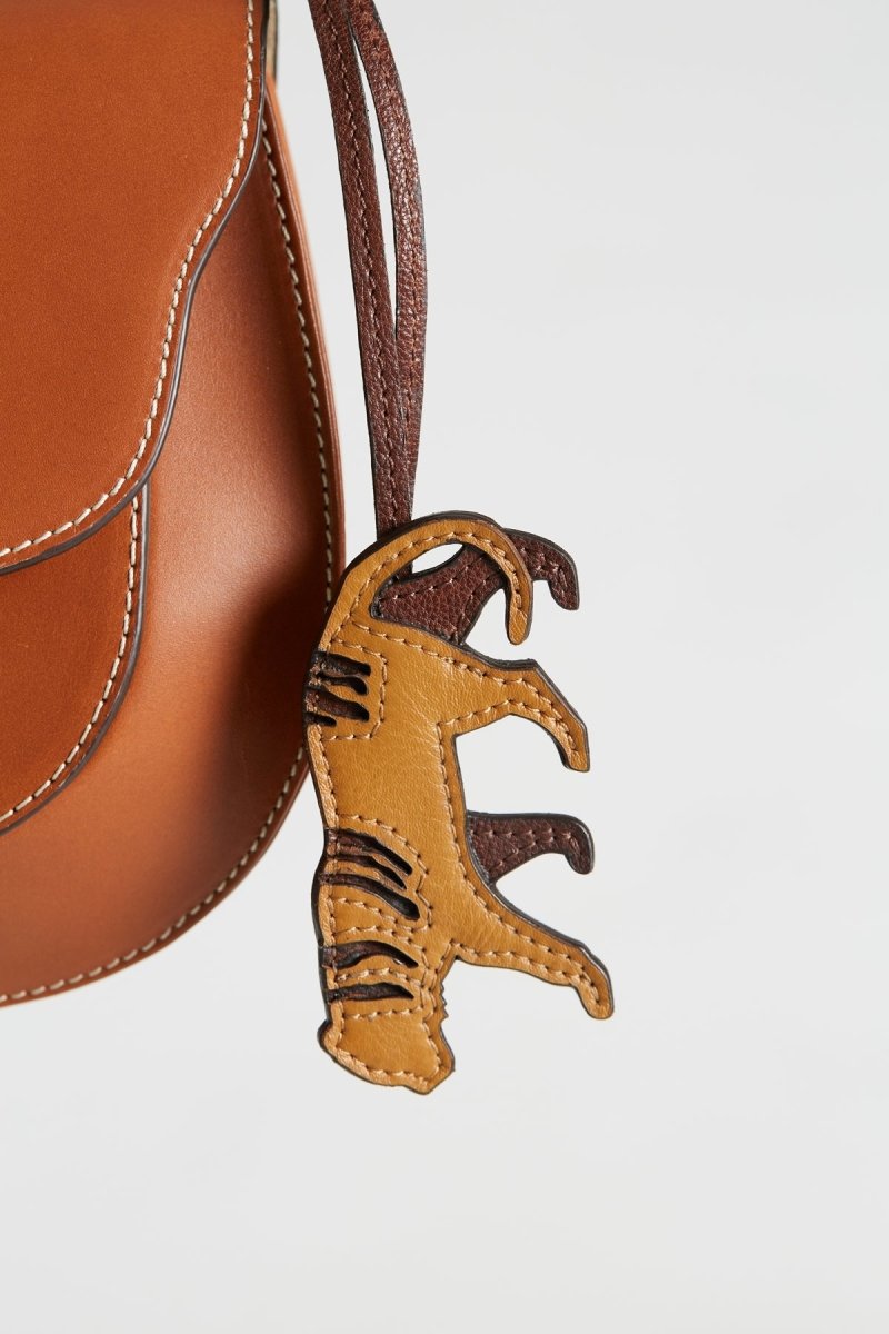 Leather Keychain - Tiger - Brown - Inoui Editions Europe