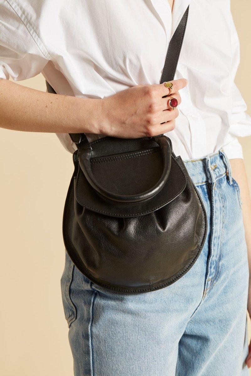 Leather Shell Bag - Black - Inoui Editions Europe