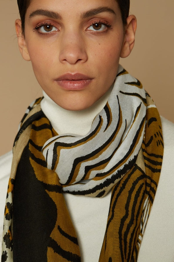 Modal and Cashmere Scarf - Mantra - Beige - Inoui Editions Europe