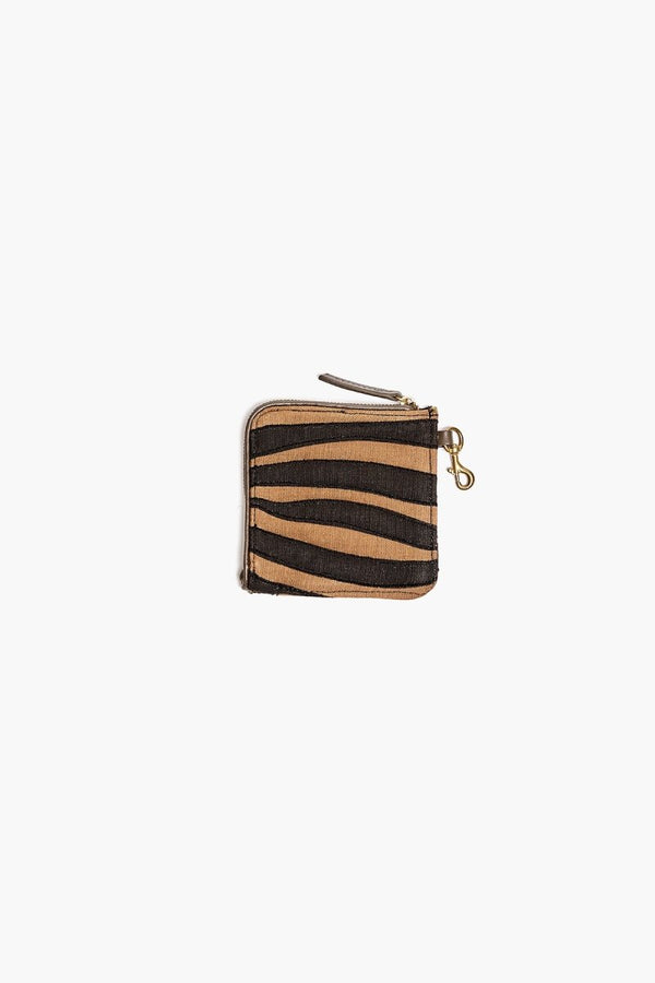 Quilted and Embroidered Wallet Strap - Tiger - Khaki - Inoui Editions Europe
