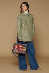 Quilted Nomade Bag - Matriochka - Blue - Inoui Editions Europe