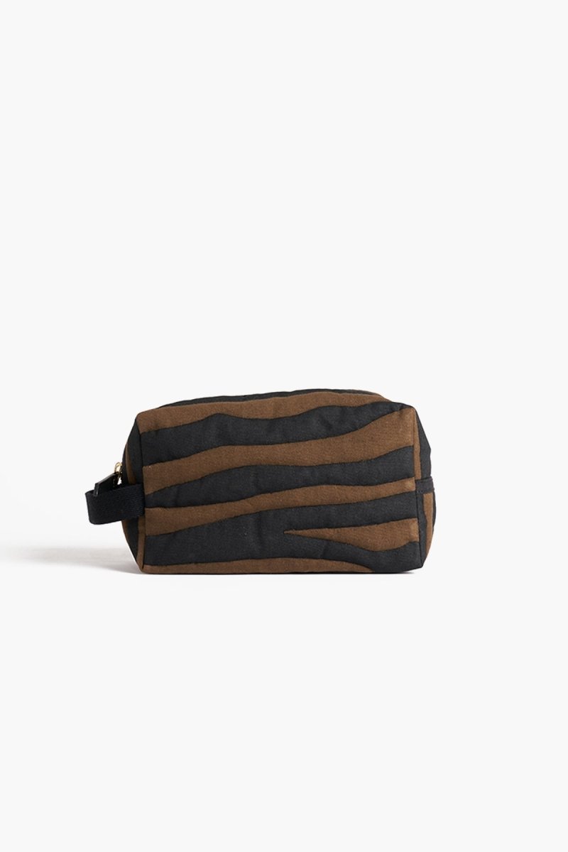 Quilted Toiletry Bag - Tiger - Khaki - Inoui Editions Europe