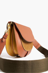 Suede and Leather Large Besace Bag - Vegetal - Inoui Editions Europe