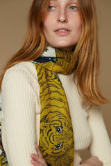 Wool and Cashmere Scarf - Noël - Blue - Inoui Editions Europe