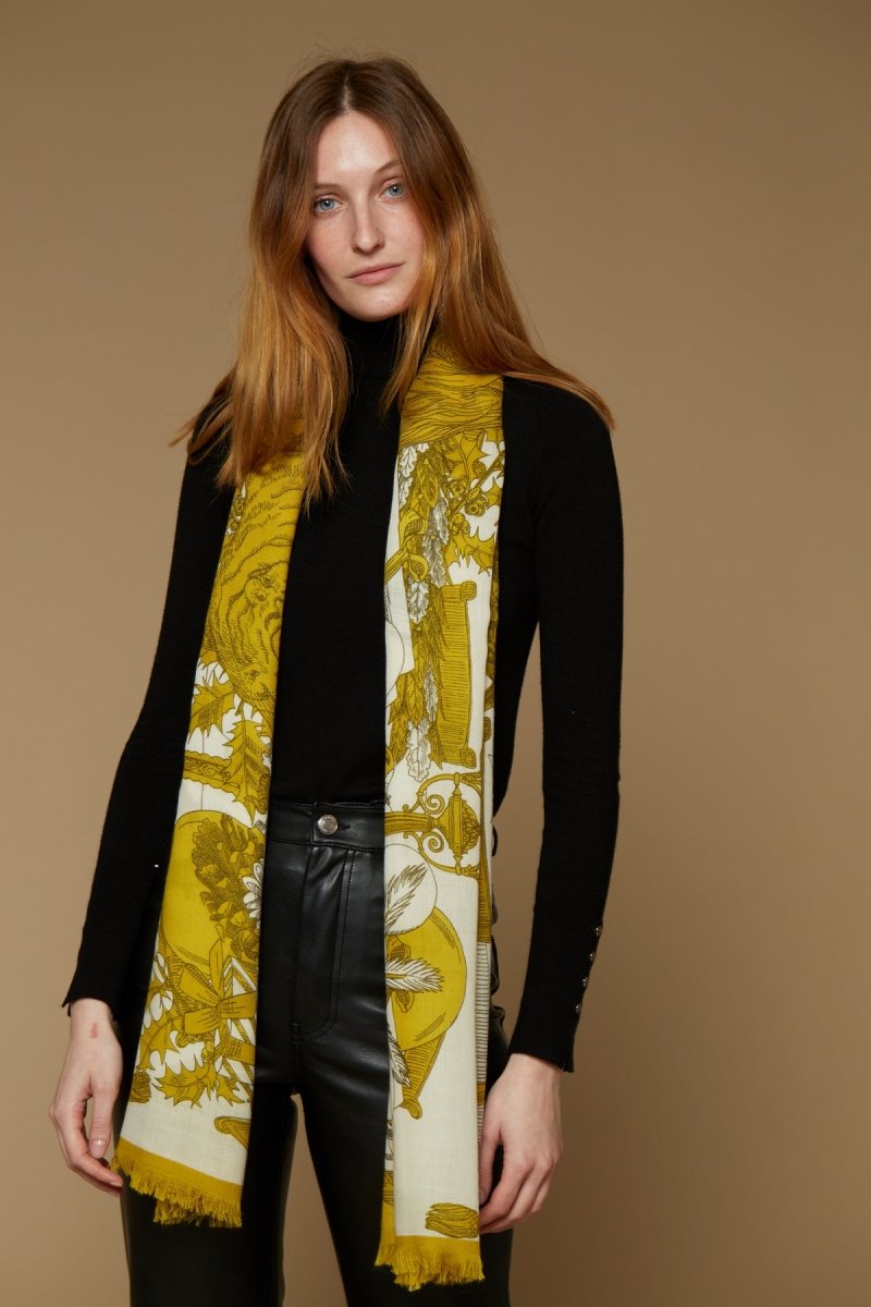 Wool and Cashmere Scarf - Noël - Golden Brown - Inoui Editions Europe