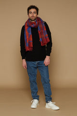 Wool and Cotton Scarf - Mantra - Red - Inoui Editions Europe