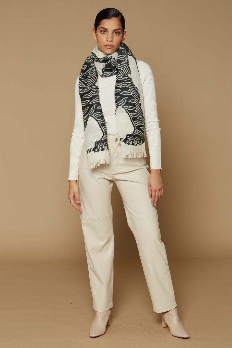 Wool and Cotton Scarf - Mantra - White - Inoui Editions Europe