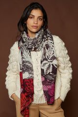 Wool, Cashmere and Silk Scarf - Roberta - Pink - Inoui Editions Europe