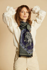 Wool Scarf - Barocco - Green - Inoui Editions