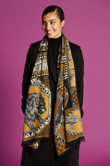 Wool Scarf - Barocco - Saffron - Inoui Editions