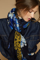 Wool Scarf - Bloom - Blue - Inoui Editions Europe