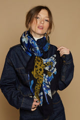 Wool Scarf - Bloom - Blue - Inoui Editions Europe