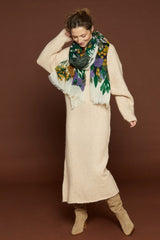 Wool Scarf - Bloom - Forest - Inoui Editions Europe