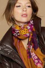 Wool Scarf - Bloom - Fuchsia - Inoui Editions Europe