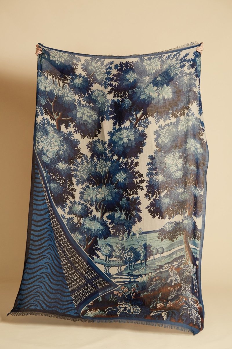 Wool Scarf - Fontainebleau - Blue - Inoui Editions