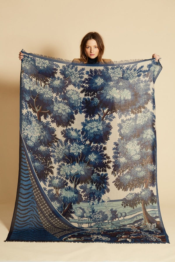 Wool Scarf - Fontainebleau - Blue - Inoui Editions