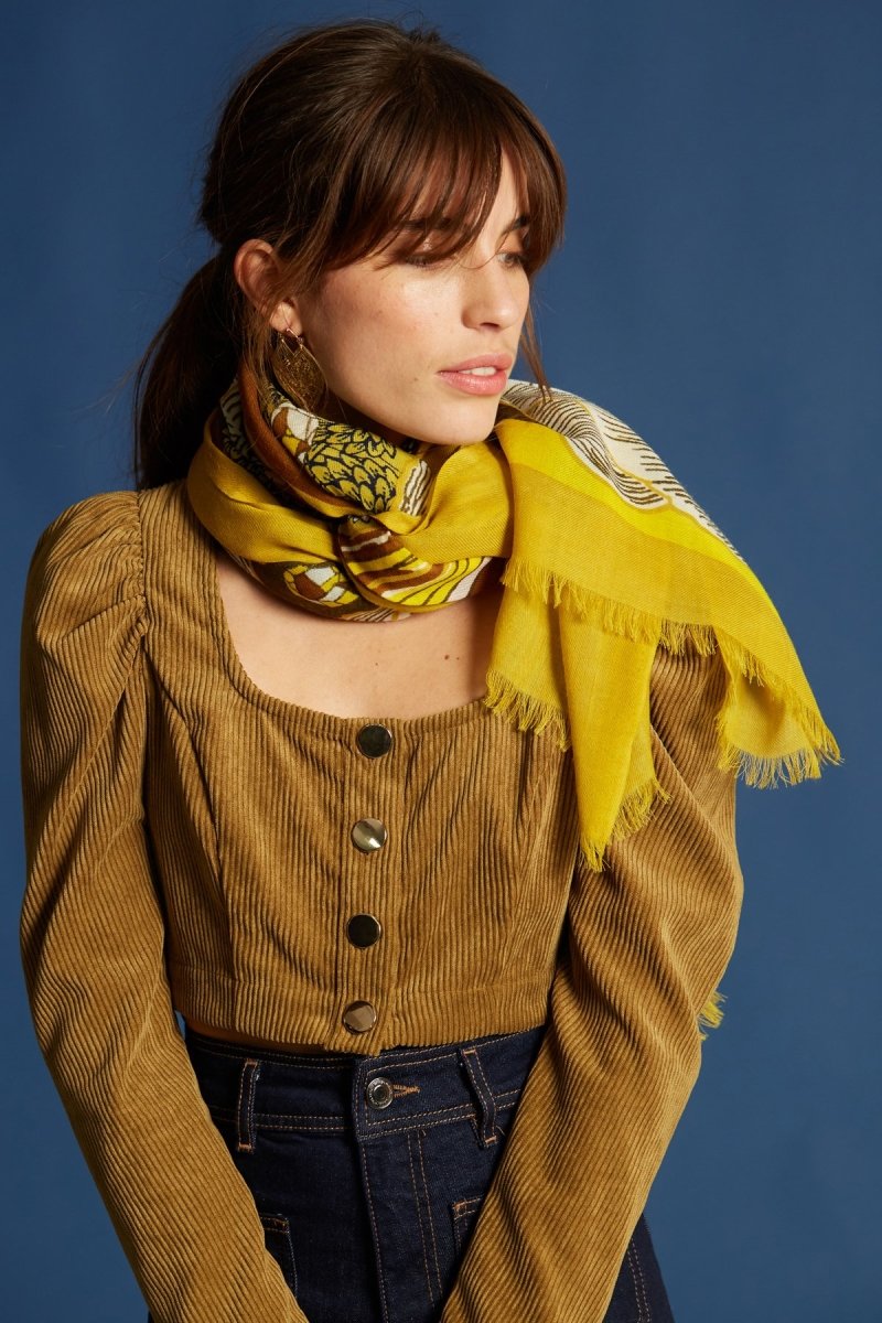 Wool Scarf - Stromboli - Yellow - Inoui Editions