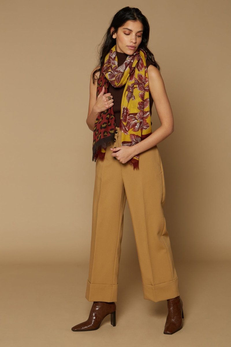 Wool, Silk and Cashmere Scarf - Jeux d'enfants - Mustard - Inoui Editions Europe